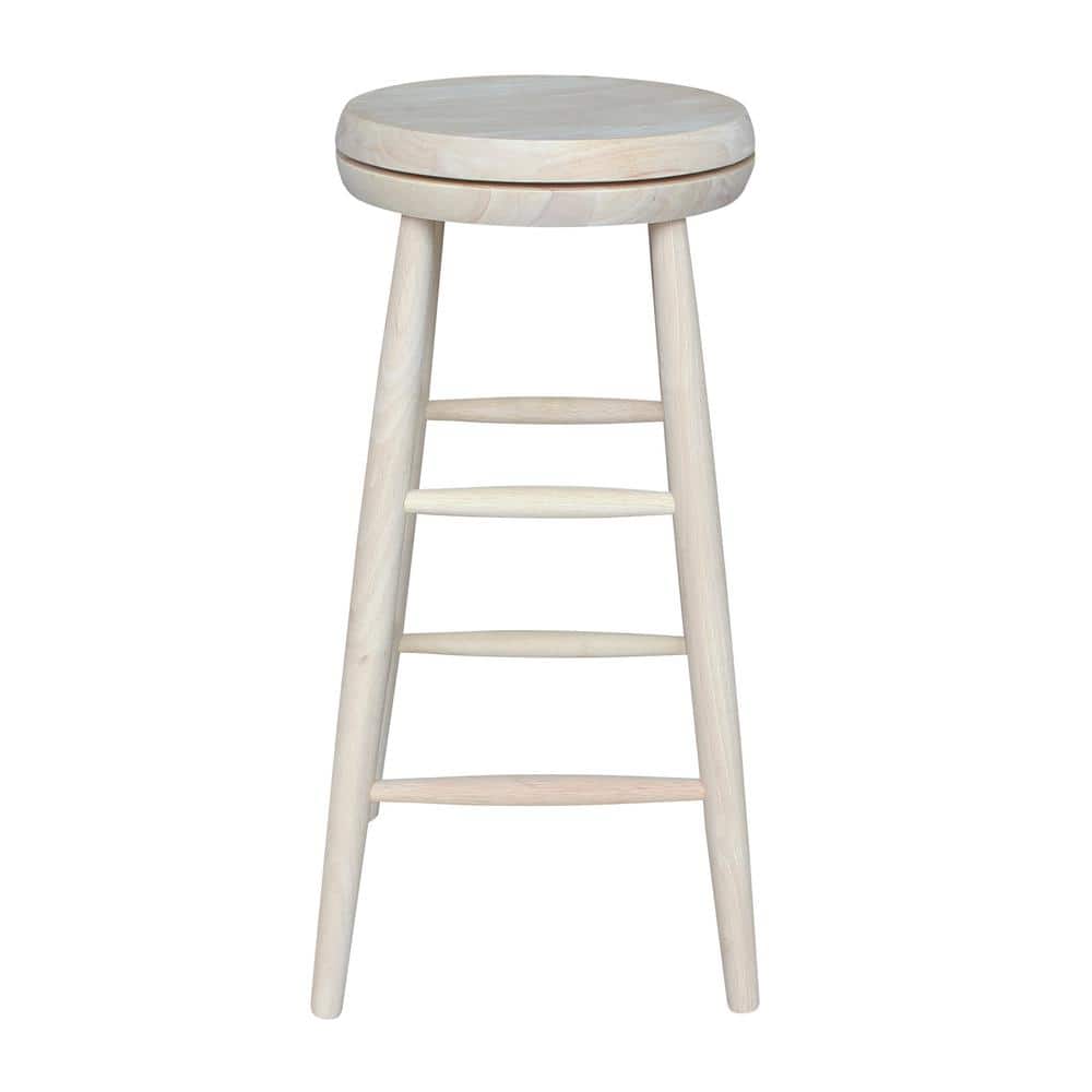 Classic 31" Swivel Scooped Seat Barstool in Unfinished Wood