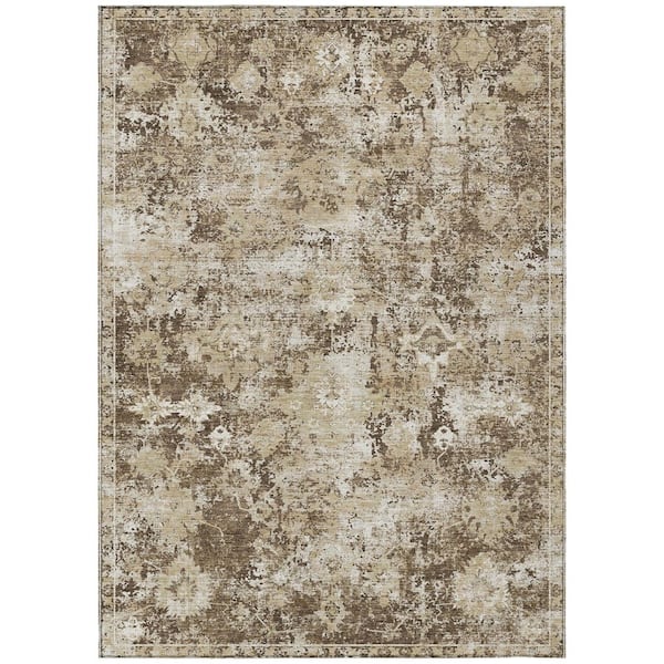 Chantille Machine Washable Indoor/Outdoor Abstract ACN3116 Chocolate 5 ft. x 7 ft. 6 in. Area Rug