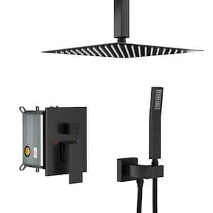 Lotus Single-Handle 1-Spray Patterns High Pressure 16 in. Ceiling Mount Dual Shower Heads in Oil Rubbed Bronze