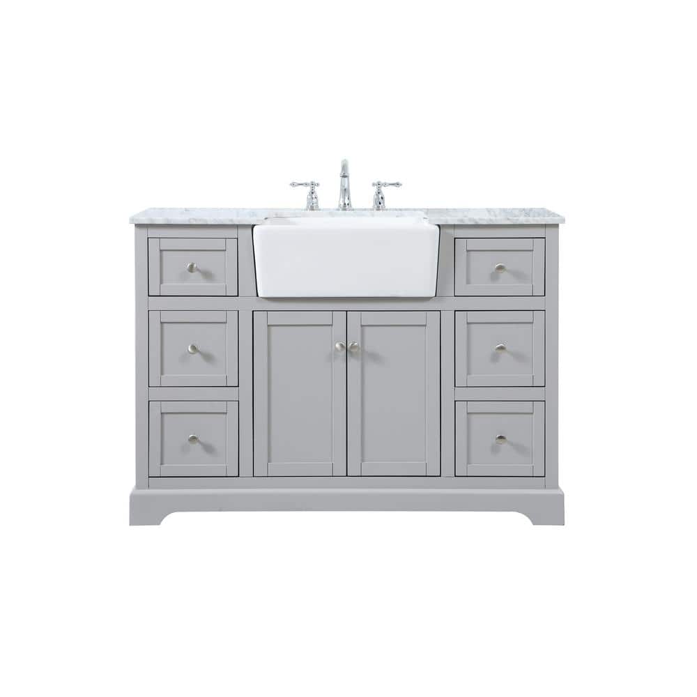 Simply Living 48 in. W x 22 in. D x 34.75 in. H Bath Vanity in Grey with Ca