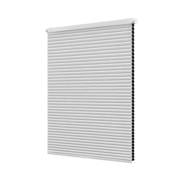 No-Drill White Cordless Blackout Honeycomb Inside Mount Cellular Shades for Windows Thermal-35 in. W x 65 in. L