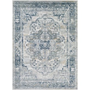 Grafton Taupe/Navy 8 ft. x 10 ft. Indoor Area Rug