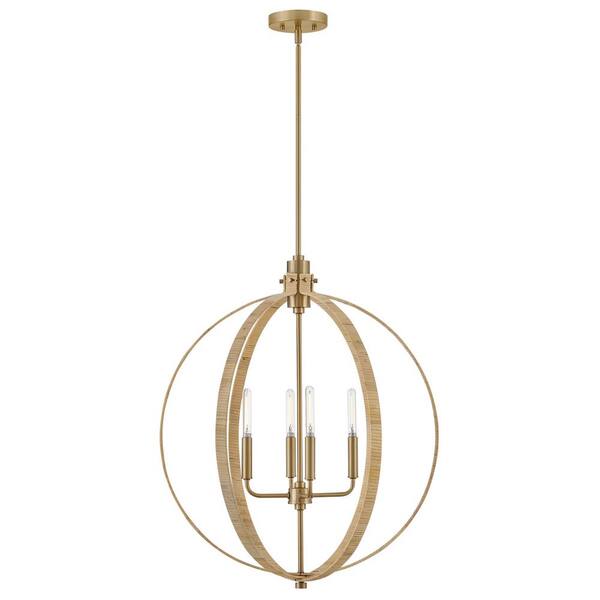 LARK Fallon 4-Light Lacquered Brass Globe Chandelier
