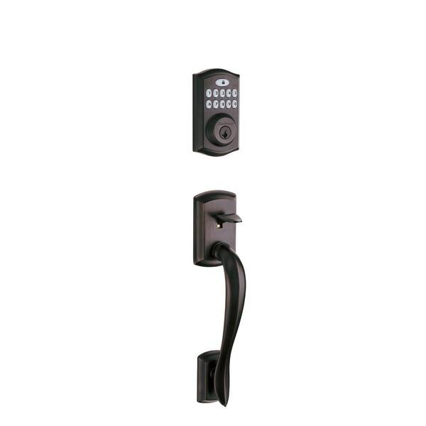 SmartCode 913 Touchpad Venetian Bronze Single Cylinder Electronic Deadbolt with Avalon Handleset and Tustin Lever