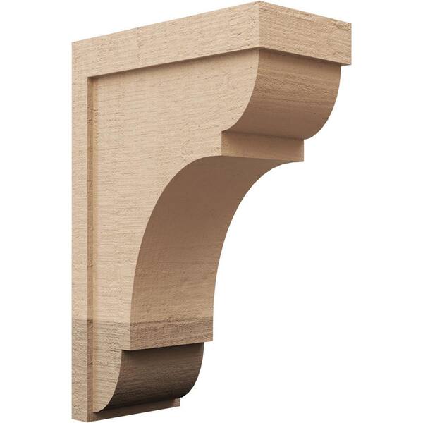 Ekena Millwork 9-in. x 18-in. x 27-in. Series 2 Classic Bryant Rough Cedar Woodgrain Timberthane Polyurethane Corbel, Primed Tan