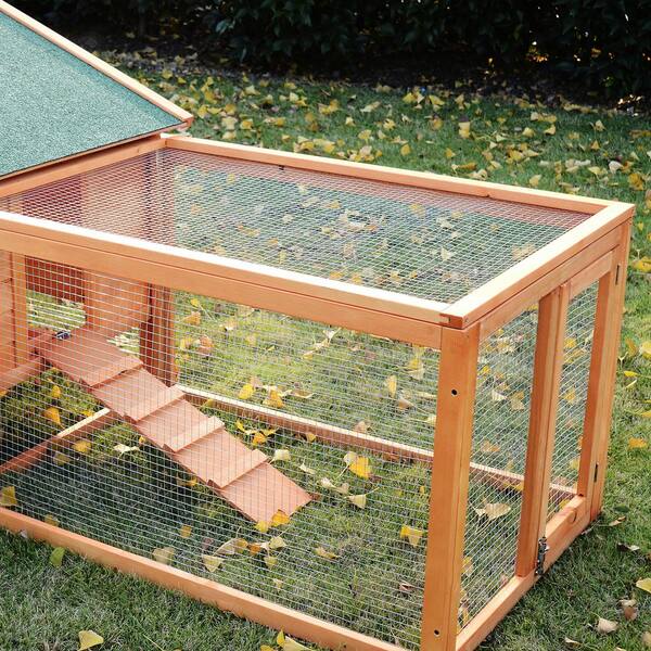Pawhut 46" X 24" Wooden A-Frame Outdoor Rabbit Cage Small
