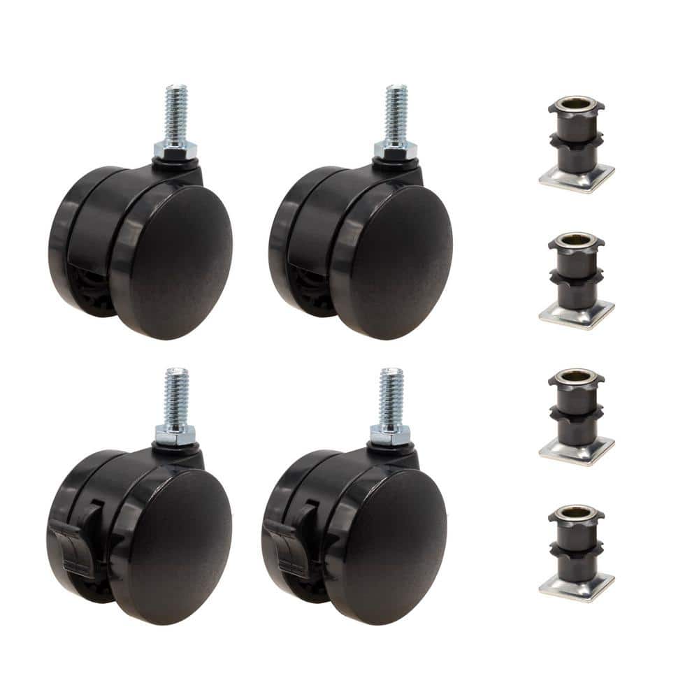 2 in. Black Furniture Swivel Brake Caster 440 lbs. Load Rating for 3/4 in. Square, 16 up to 18 gauge tubing (4-Pack) price history on PriceWatchPro