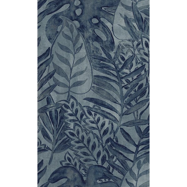 Walls Republic Tropical Allover Blue Non-Woven Paste the Wall Textured Wallpaper 57 sq. ft.