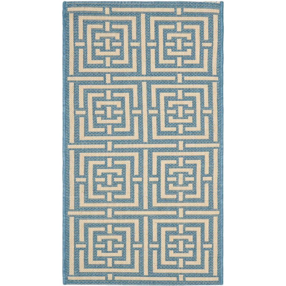 Resort-Style Blue Synthetic 5' x 7' Outdoor Area Rug