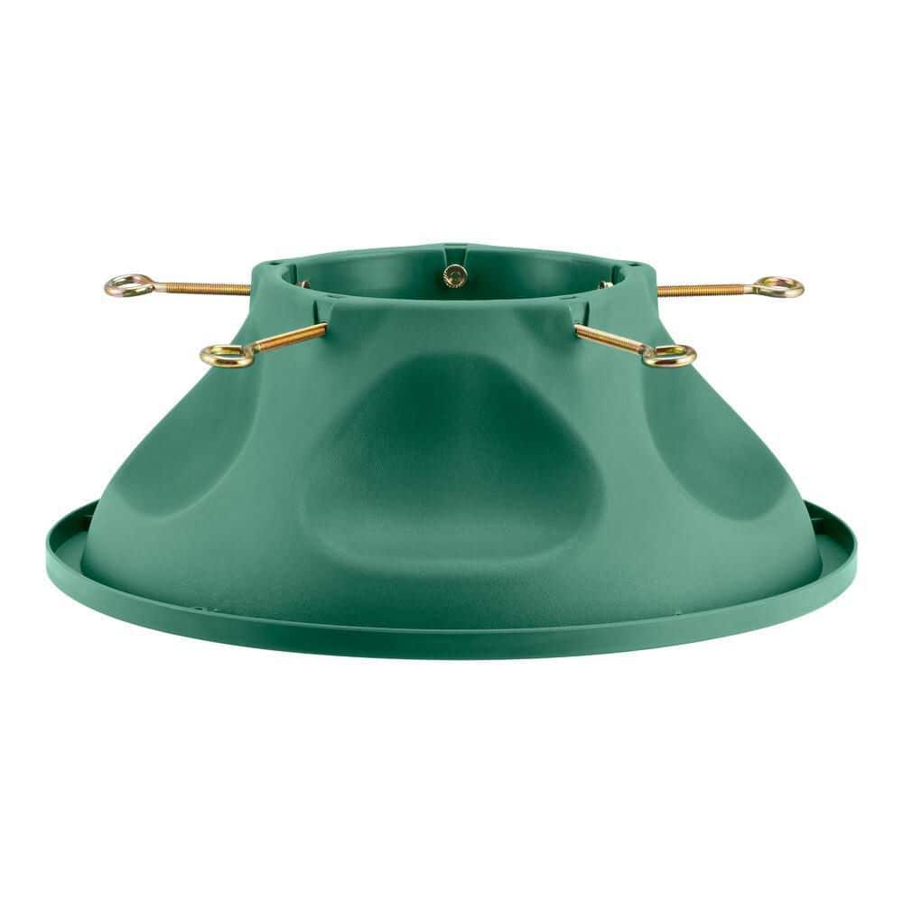 AddGrace Folding Christmas Tree Stand – Metal Stand For 1.25 Inch Pole, Green, 19.6 Inch