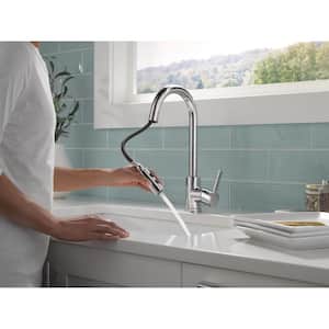 Precept Single Handle Pull Down Sprayer Kitchen Faucet with Deckplate Included and 1.0 GPM in Chrome