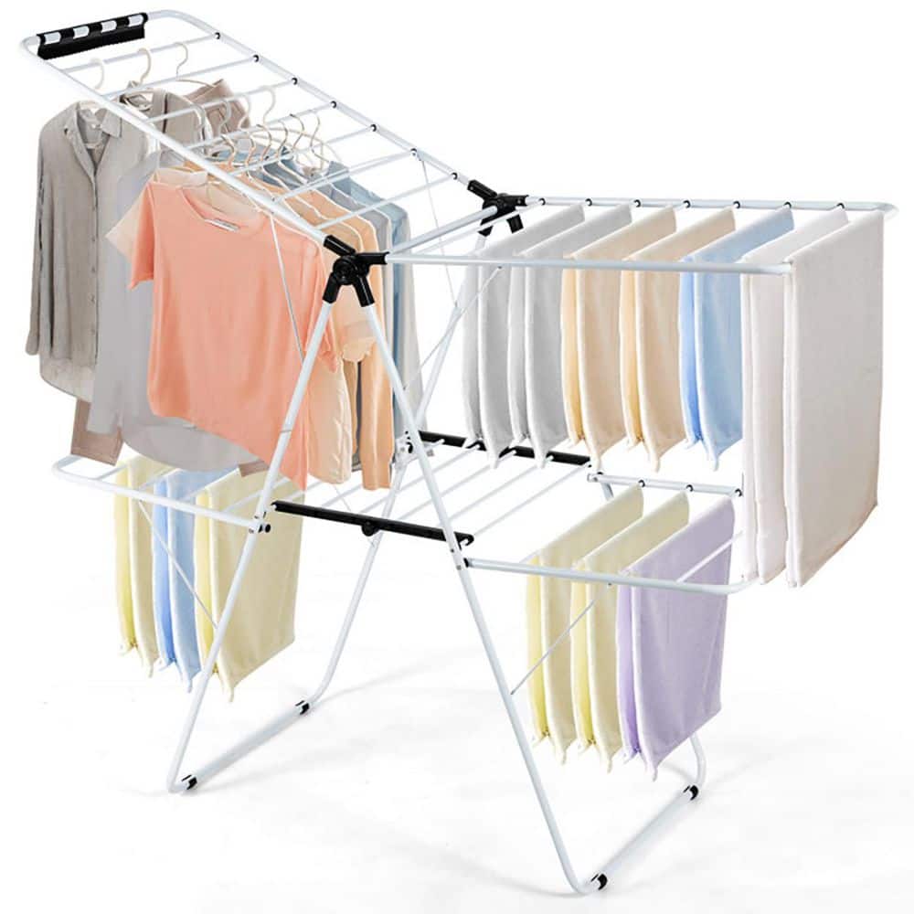 Panasonic Drying Rack Boyel Living White 60.5 in. W x 22 in. D x 69.5 in. H Metal Free ...