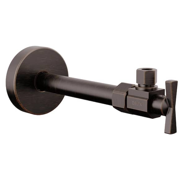 1/2 in. x 7.56 in. L Venetian Bronze Brass Angled Supply Stop Valve