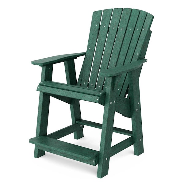 Wildridge Heritage Turf Green Plastic Outdoor High Adirondack Chair