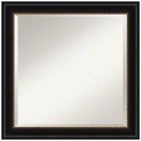 Amanti Art Manhattan Black 24 in. H x 24 in. W Framed Wall Mirror