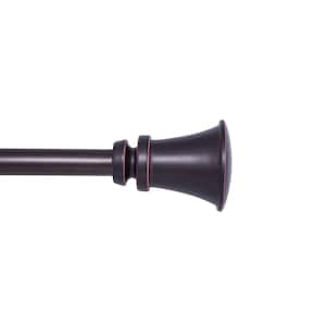 Nile 66 in. - 120 in. Adjustable Single Curtain Rod 3/4 in. Diameter in Bronze with Trumpet Finials