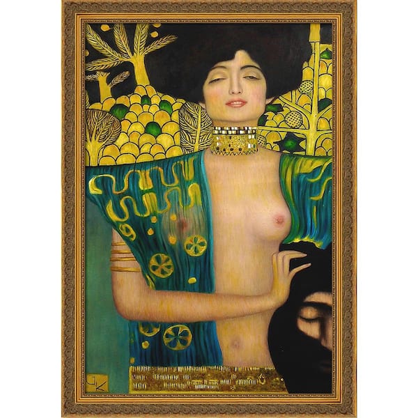 LA PASTICHE Judith Klimt I with Baroque Antique Gold Frame by Gustav Klimt Framed Art Print Wall Art 28 in. x 40 in.