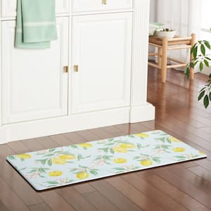 Bloomfield Lots Of Lemons White/Yellow 18 in. x 48 in. Anti-Fatigue Kitchen Mat