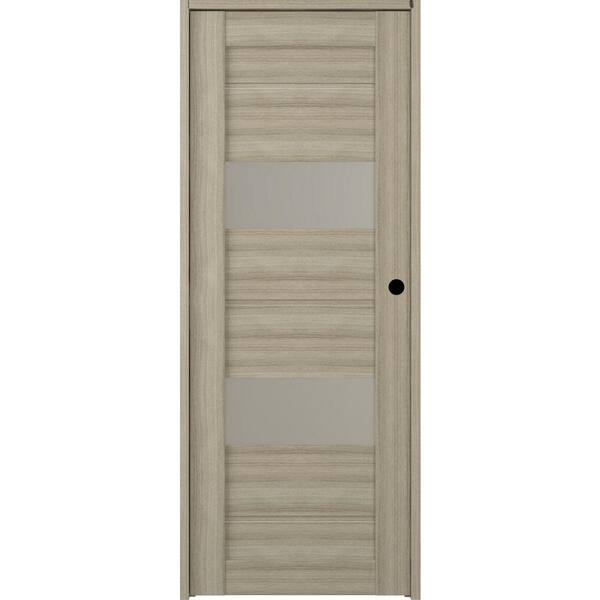 Belldinni 32 in. x 84 in. Vita Left-Hand Solid Core 2-Lite Frosted Glass Shambor Wood Composite Single Prehung Interior Door