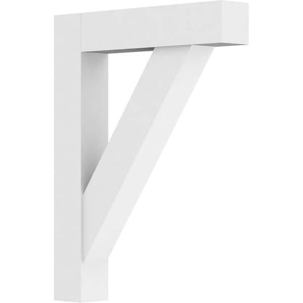 Ekena Millwork Standard Traditional 3 in. W x 26 in. H x 20 in. D Signature Urethane Polyurethane Bracket With Block Ends