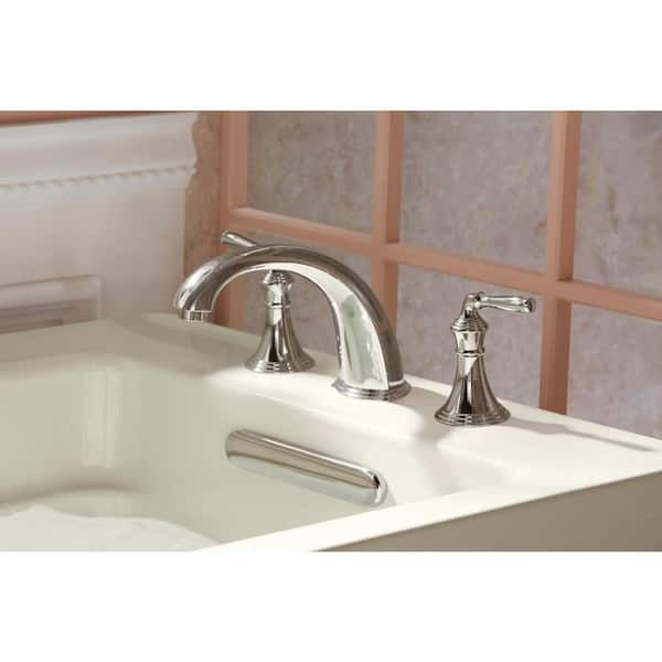 Devonshire 2-Handle Deck and Rim-Mount Roman Tub Faucet Trim Kit in Vibrant Polished Brass (Valve Not Included)