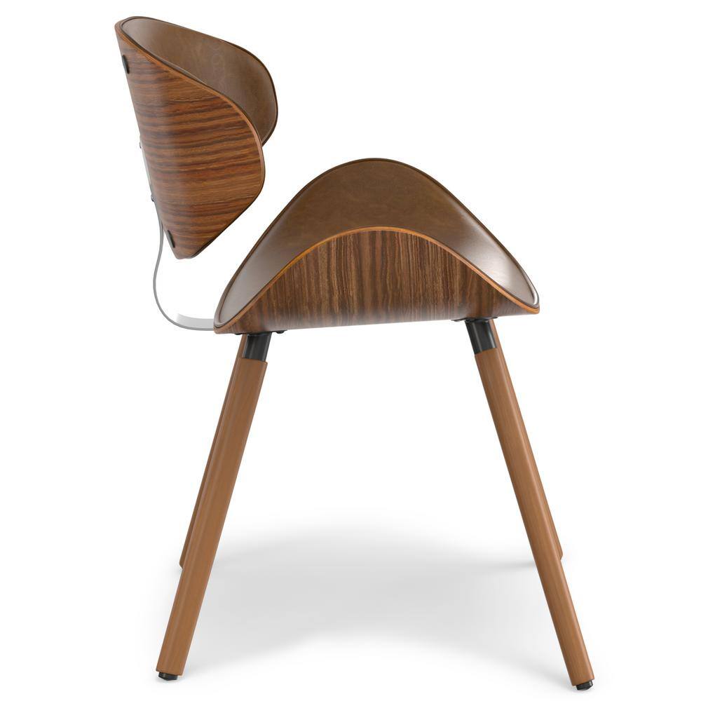 Marana Deep Tan Faux Leather and Wood Dining Chair