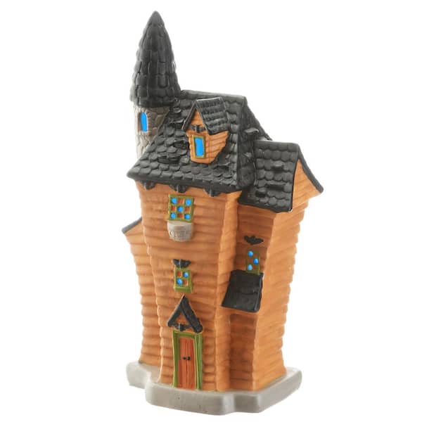 National Tree Company 12 in. Haunted House with Tower and LED Light ...
