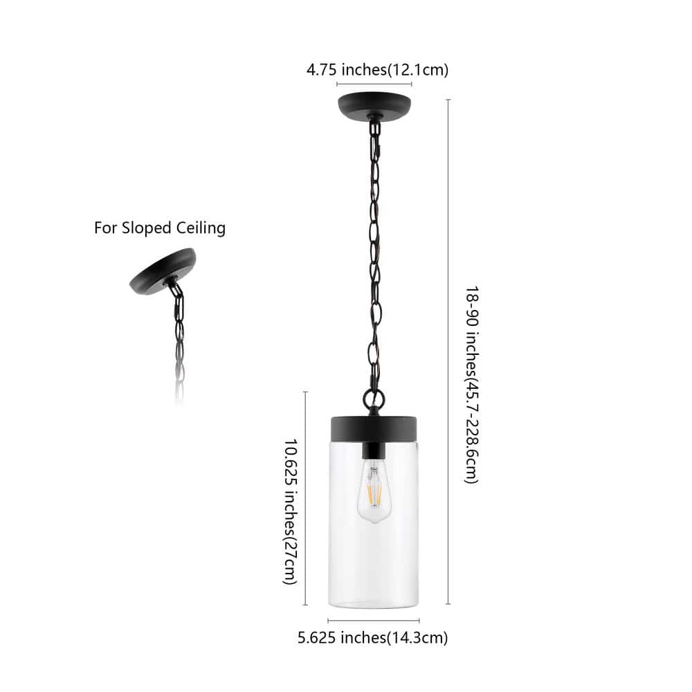 Lianne Matte Black Glass LED Outdoor Pendant