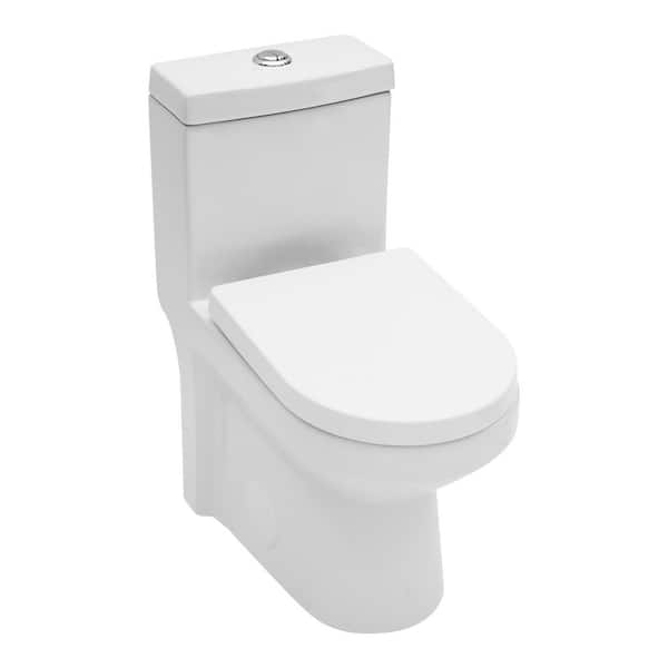 12 in. Rough-in 1-Piece 1.6/1.1 GPF Dual Flush High Efficiency Elongated Toilet in White Included Wax Ring