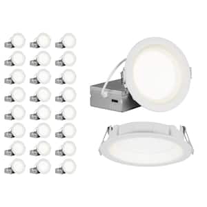 REL-R Round Regressed 4 in. White Selectable IC-Rated Integrated LED Recessed Downlight Trim Kit, 24 Pack