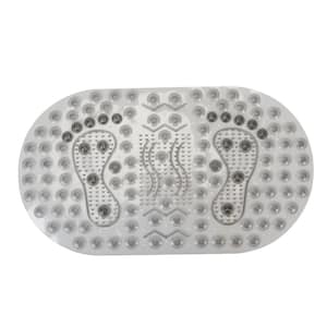 Aoibox 39.4 in. x 15.8 in. Non-Slip Shower Mat in Transparent Blue BPA-Free  Massage Anti-Bacterial with Suction Cups Washable DJHX034B - The Home Depot