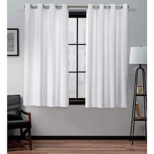Academy White Solid Blackout Grommet Top Curtain, 52 in. W x 63 in. L (Set of 2)