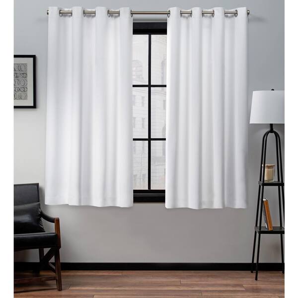 Exclusive Home Curtains Academy White 52 In W X 63 L Thermal Total Blackout Grommet Top Curtain Panel Set Of 2 Eh8281 01 63g Exclusive Home Curtains Academy White, Tab Top Blackout Curtains White