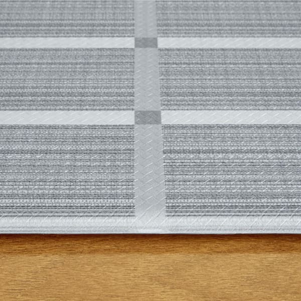 Basic Comfort Plus Windowpane Plaid Dark Grey 18 in. x 55 in. Anti Fatigue Mat