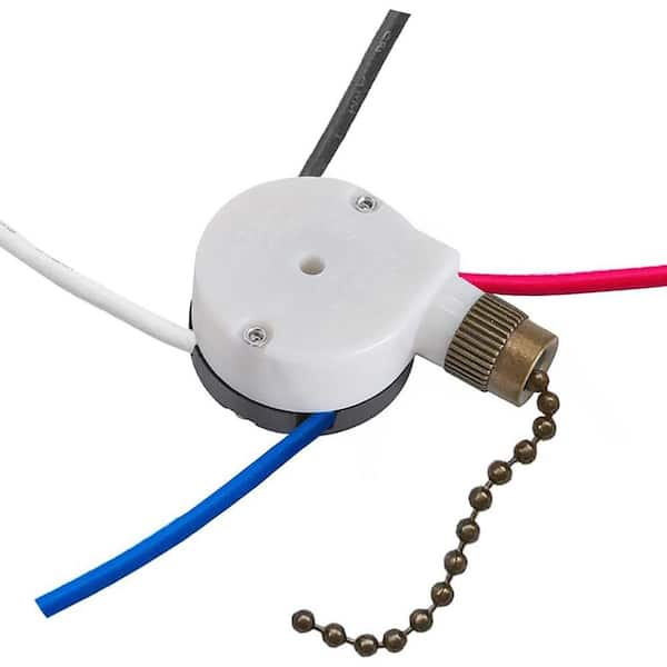 Ceiling Fan Switch 3 Speed 4 Wire Pull Chain Switch Bronze Replacement Part for Multiple Fan Brands