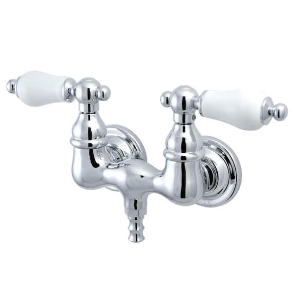 Kingston Brass Vintage 3-3/8 in. 2-Handle Wall Mount Claw Foot Tub Faucet in Matte Black