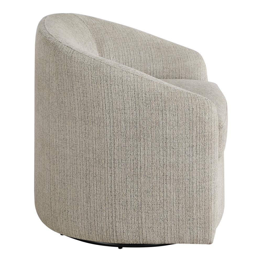 Bella Beige Marble Fabric Barrel Swivel Chair