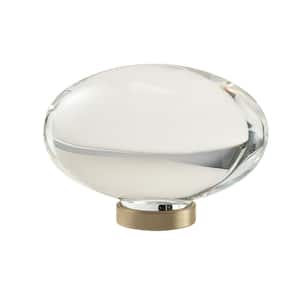 Glacio 1-3/4 in. (44mm) Modern Clear/Golden Champagne Oval Cabinet Knob