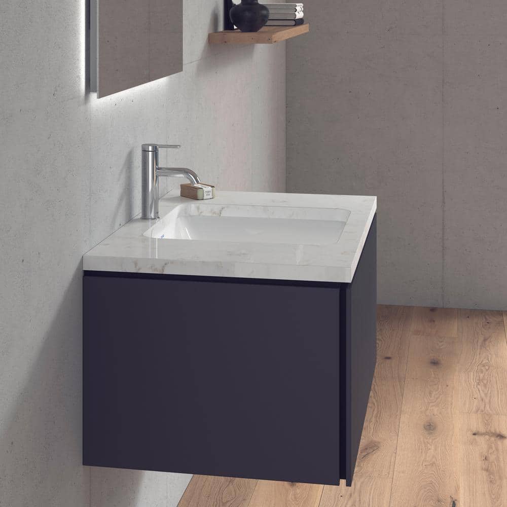 Modern Minimalist White Ceramic Square Undermount Bathroom Sink