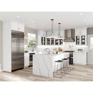 Designer Series Elgin Assembled 33x34.5x23.75 in. Pots and Pans Drawer Base Kitchen Cabinet in White