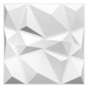 19.7 in. x 19.7 in. Pure White Diamond 3D Decorative Wall Panels (12 Sheets/32 sq.ft)