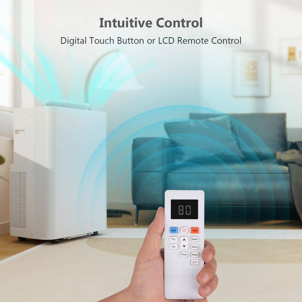 Ukoke 4-in-1 White Portable Air Conditioner with Heater and Remote