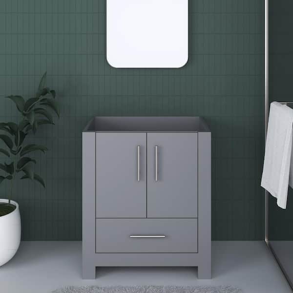 VOLPA USA AMERICAN CRAFTED VANITIES Boston 30 in. W x 20 in. D x 34 in. H Bath Vanity Cabinet without Top in Gray