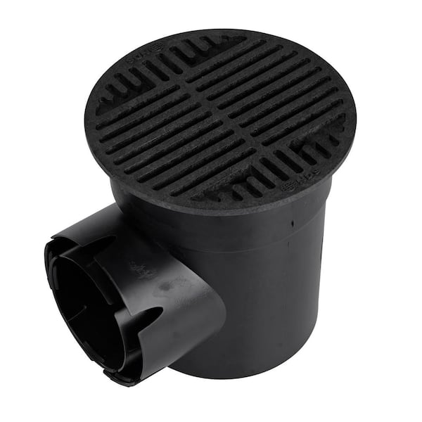 8 in. Plastic Round Drainage Grate in Black