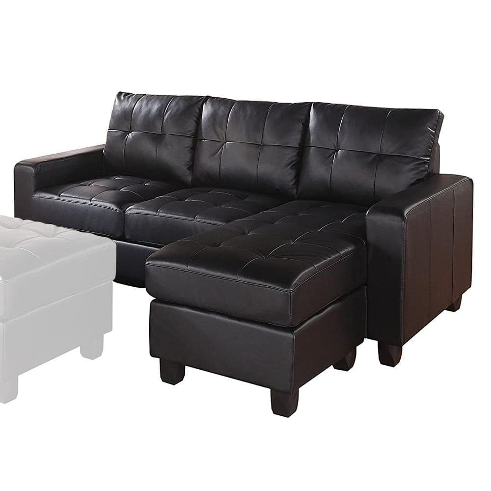 Jayden Creation Nuria 87 in. Wide Brown Leather Sofa with Removable Back Cushions