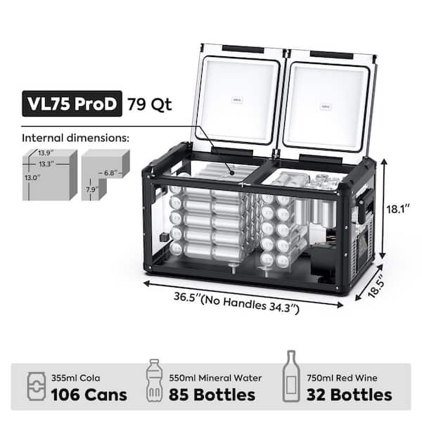 ICECO VL75ProD 2.64 cu. ft. Manual Defrost Dual Zone Portable