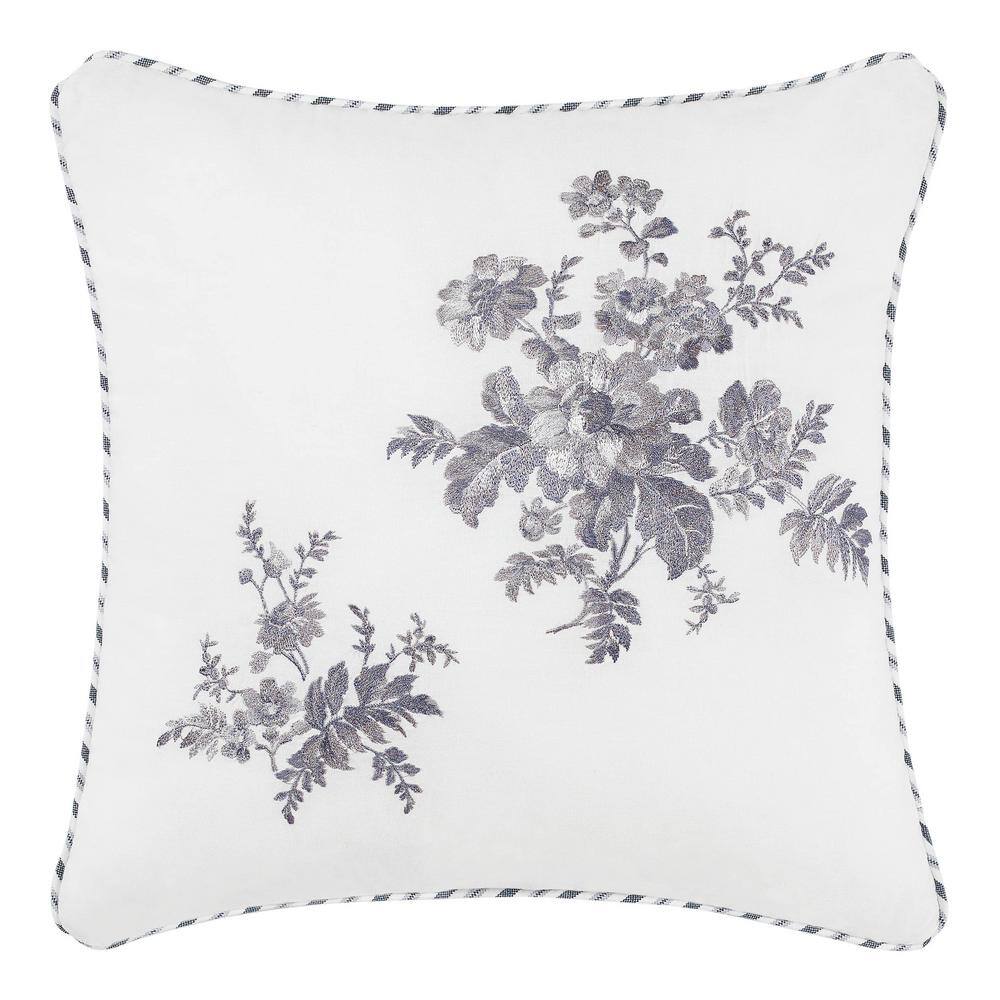 Gray Floral Cotton Full/Queen 7-Piece Bedspread Cover Set