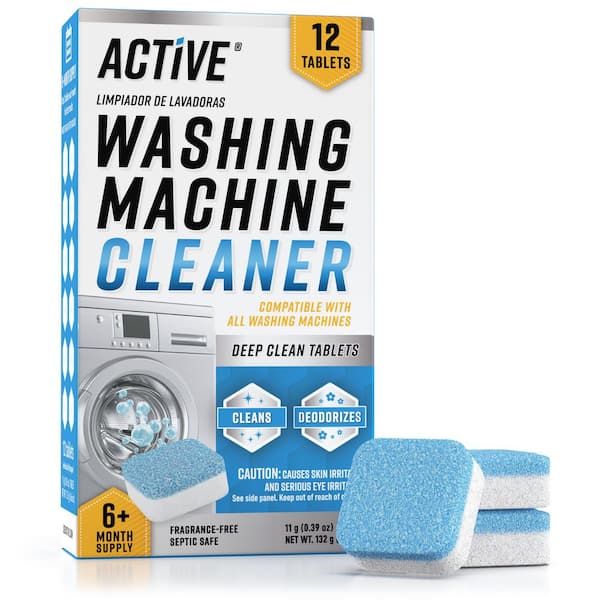 Washing Machine Cleaner 12 Tablets 4.7 oz. Appliance Cleaner Descaler Deodorizer for Top, Front Load, HE Washer 12-Pack