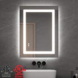 Classic 24 in. W x 32 in. H Rectangular Frameless Anti-Fog LED Wall Bathroom Vanity Mirror Front Light