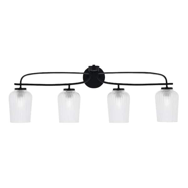 Unbranded Olympia 36.75 in. 4-Light Matte Black Vanity Light